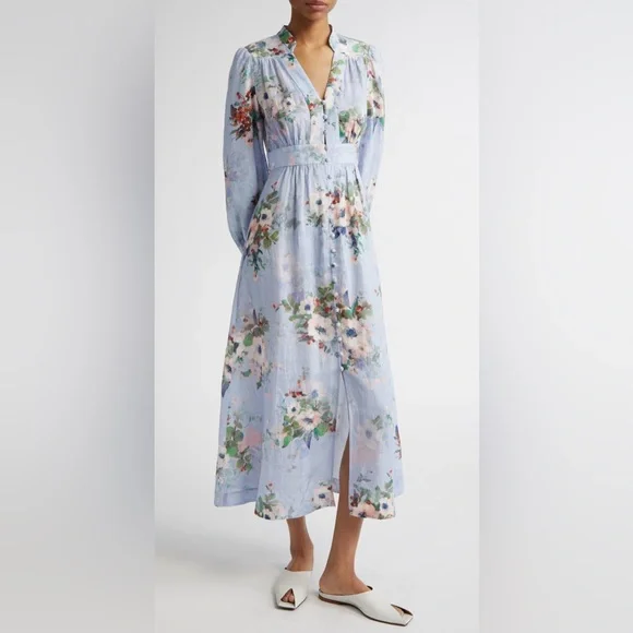 NWT $850 ZIMMERMANN Everley Plunge MIDI Dress Size AU 4 US 10-12 - Picture 8 of 15